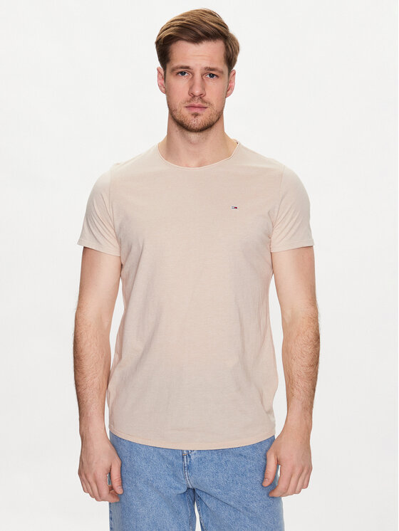 Tommy Hilfiger TShirt Jaspe DM0DM09586 Beżowy Slim Fit Modivo.pl