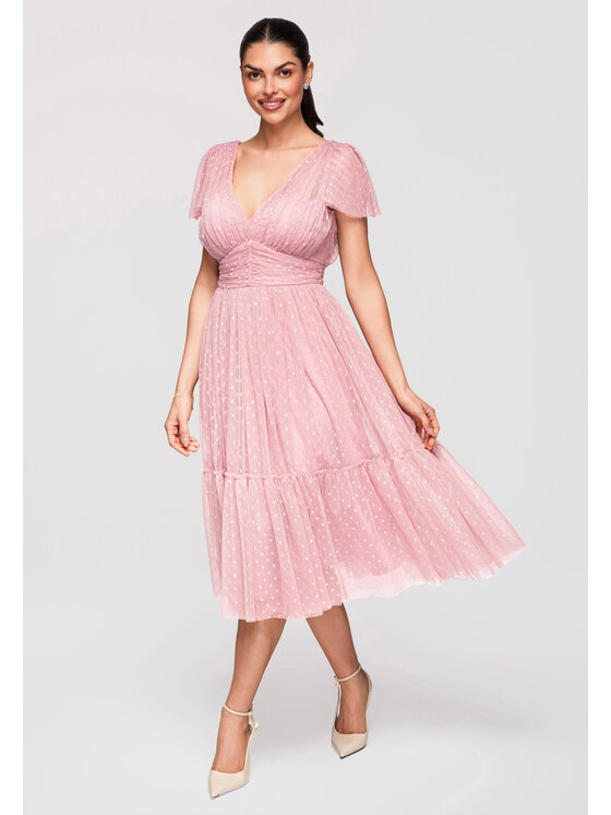 Ombre Ombre Sukienka wieczorowa LA-OM-DLR329 Różowy A-Line Fit