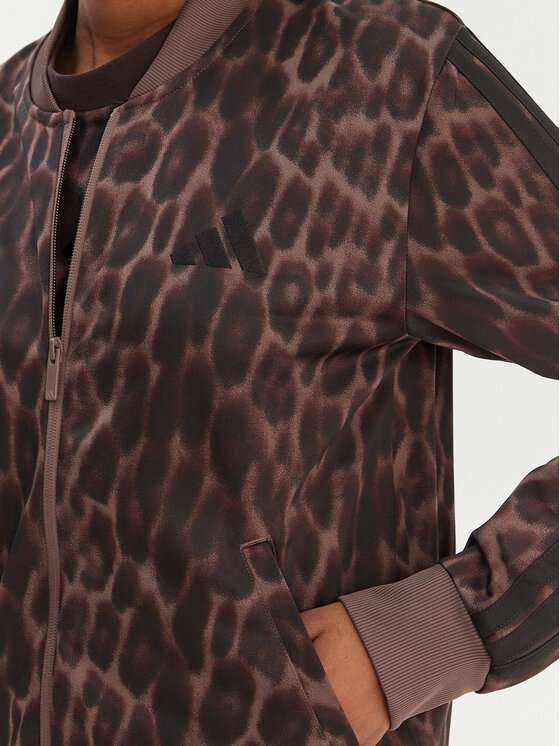 adidas adidas Trenerka Essentials 3-Stripes Animal JZ0927 Smeđa Regular Fit