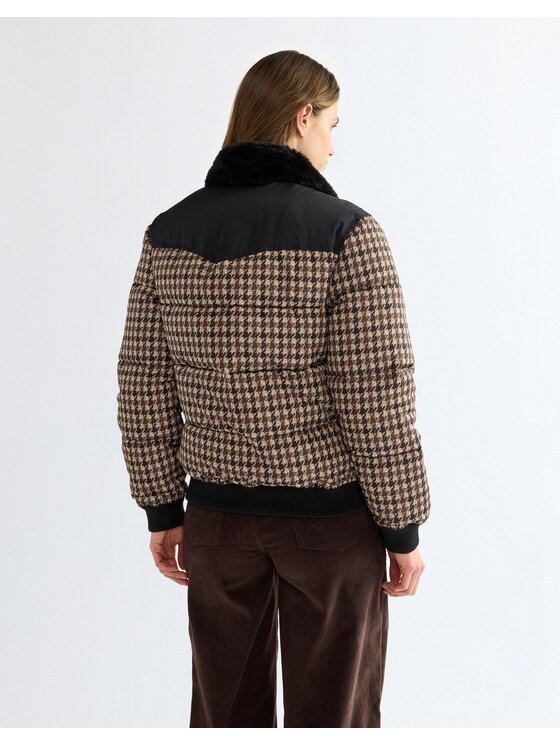 Wrangler Wrangler Kurtka puchowa WESTERN PUFFER Brązowy Regular Fit
