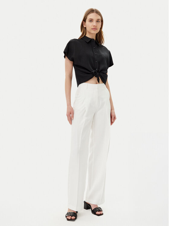 Silvian Heach Silvian Heach Hlače Nieva GPP25374PA Bijela Wide Leg