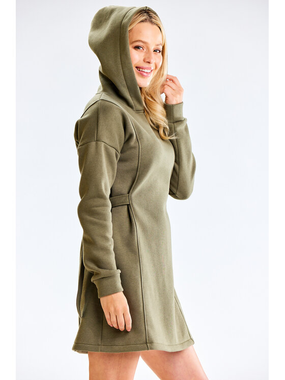 Infinite You Infinite You Sukienka dzianinowa M331 Khaki Basic Fit