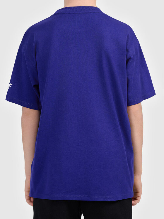 4F 4F T-Shirt 4FJWAW26TTSHM3516-36S Niebieski Loose Fit