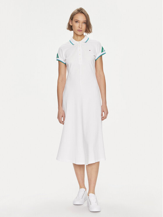 Tommy Hilfiger Tommy Hilfiger Ежедневна рокля WW0WW41269 Бял Regular Fit