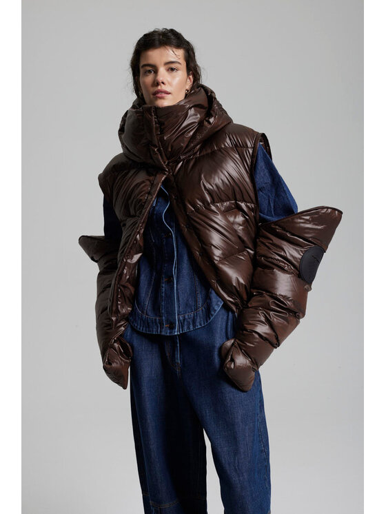 MMC Studio Sneakersy Kurtka Rafo Brązowa Brązowy Oversize