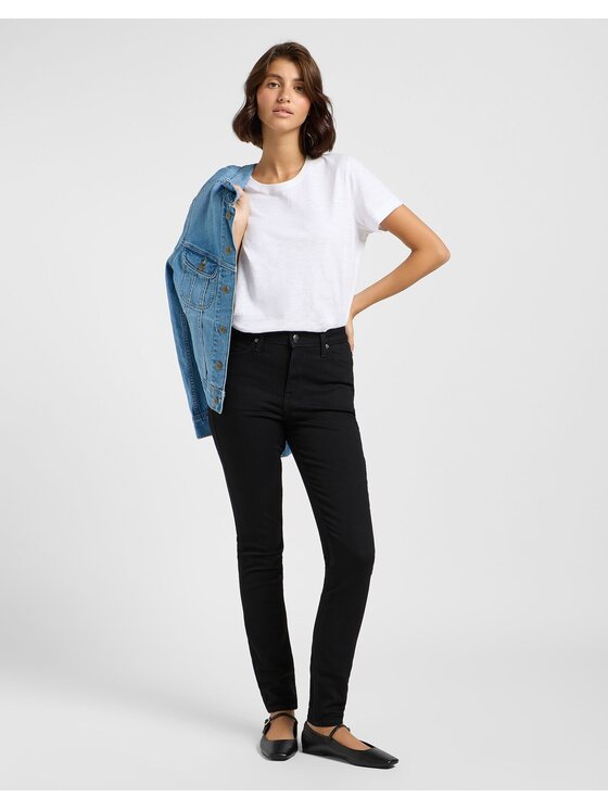 Lee Lee Jeansy SCARLETT HIGH Czarny Skinny Fit