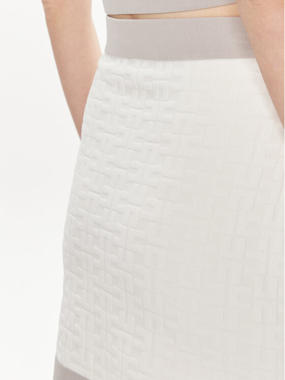 Elisabetta Franchi Elisabetta Franchi Mini sukňa GK-98B-42E2-004477 Biela Slim Fit