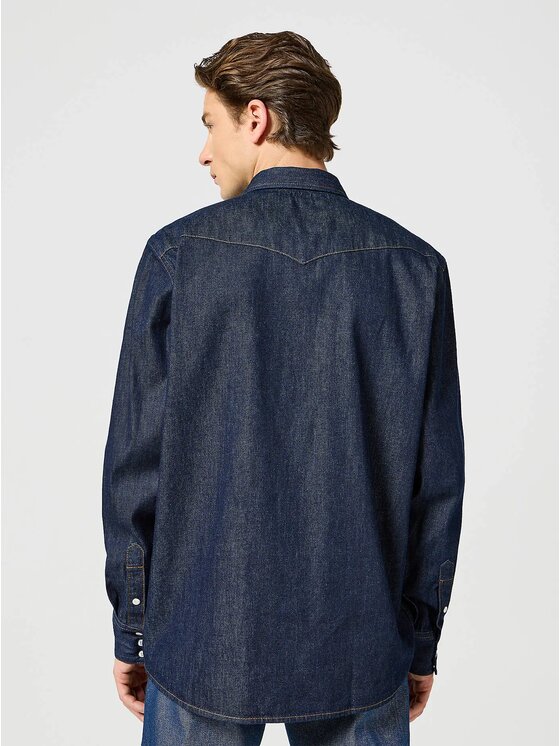 Wrangler Wrangler Koszula 2 PKT SHIRT Niebieski Relaxed Fit