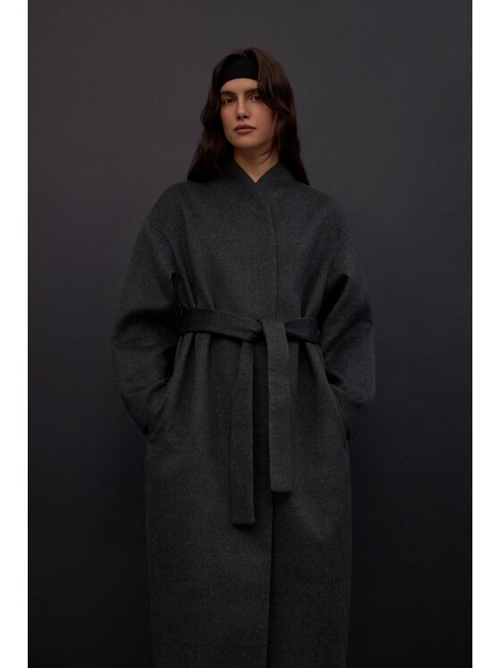 Estro Estro Παλτό ER00117913 Γκρι Loose Fit