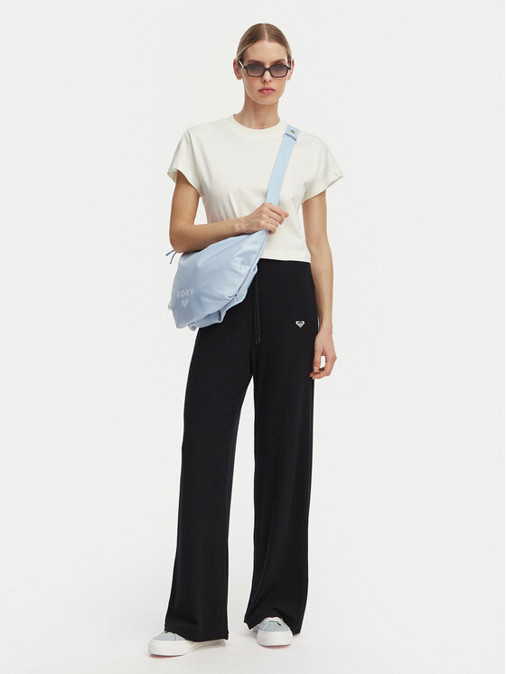 Roxy Roxy Pantaloni da tuta Rise & Vibe New Rib ERJNP03673 Nero Relaxed Fit