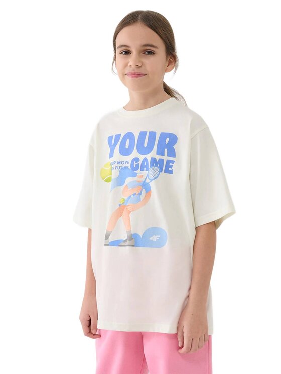 4F 4F T-Shirt 4FJASAW24TTSHF2592-11S Biały Oversize