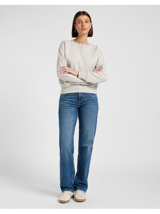 Lee Lee Bluza RAGLAN CREW SWS Szary Relaxed Fit