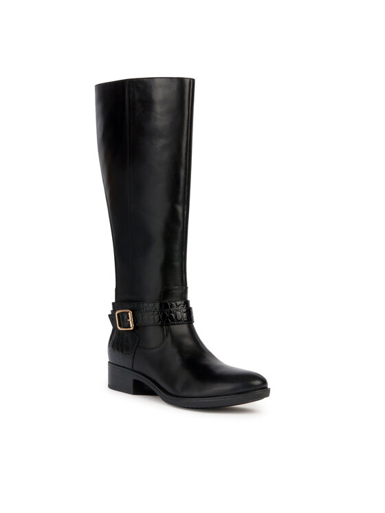 Geox Geox Cizme lungi riding D Felicity D36G1A 04340 C9999 Negru