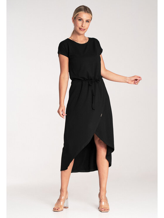 FIGL FIGL Každodenné šaty M1041 Čierna Basic Fit