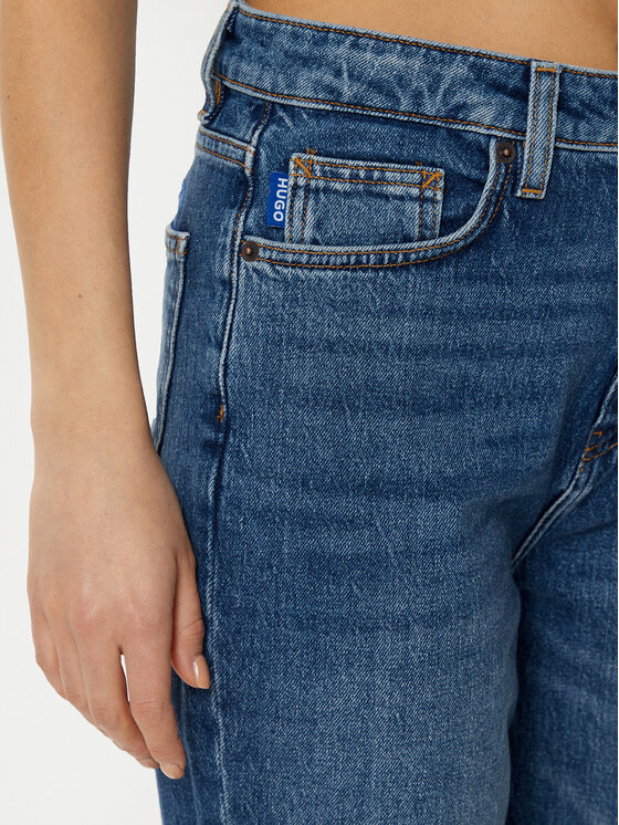 HUGO HUGO Jeans hlače Noe_B 50520614 Modra Mom Fit