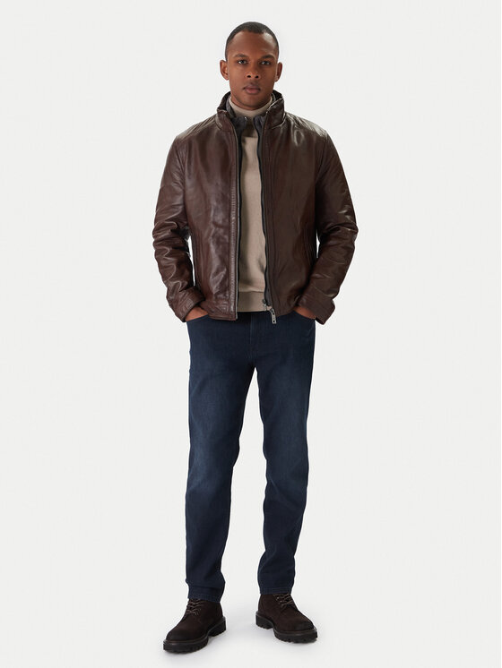 Milestone Milestone Usnjena jakna Ms Barney 531063 21295 Rjava Regular Fit