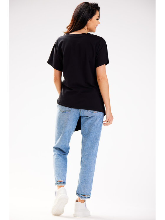 Infinite You Infinite You Bluzka M268 Czarny Basic Fit