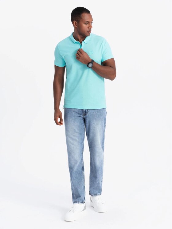 Ombre Ombre Polokošile OM-POBS-0100 Tyrkysová Regular Fit