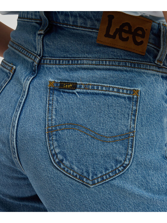 Lee Lee Szorty jeansowe 112376720 Niebieski Regular Fit