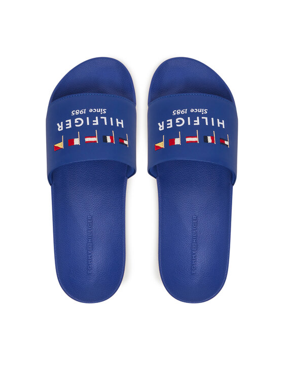 Tommy Hilfiger Tommy Hilfiger Natikači Flags Pool Slide FM0FM05431 Modra