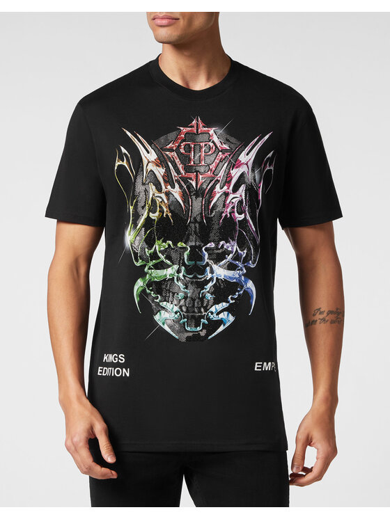 PHILIPP PLEIN PHILIPP PLEIN Tričko 893 Čierna Regular Fit