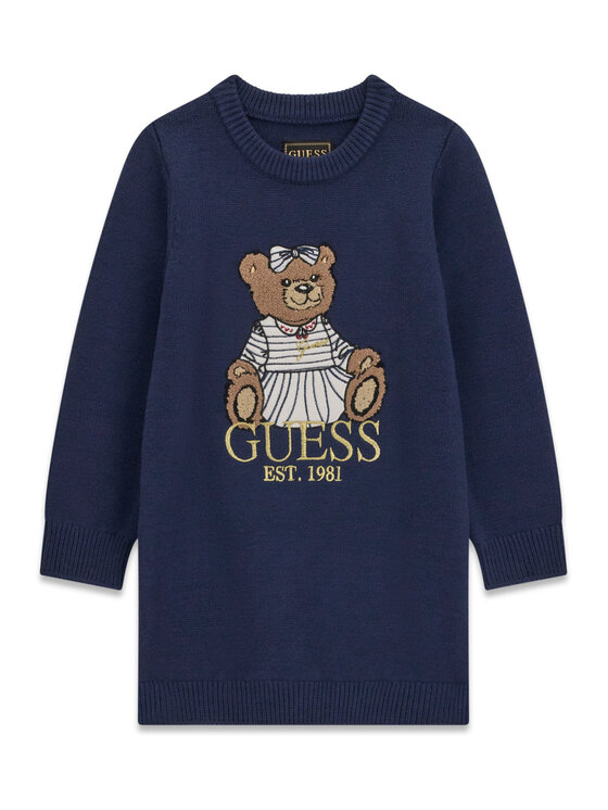 Guess Guess Sukienka dzianinowa K6BK08 Z1308 Granatowy Regular Fit