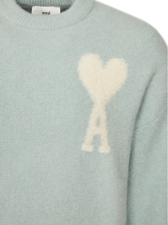 AMI Paris AMI Paris Sweter UKS025.KN0032 Błękitny Regular Fit