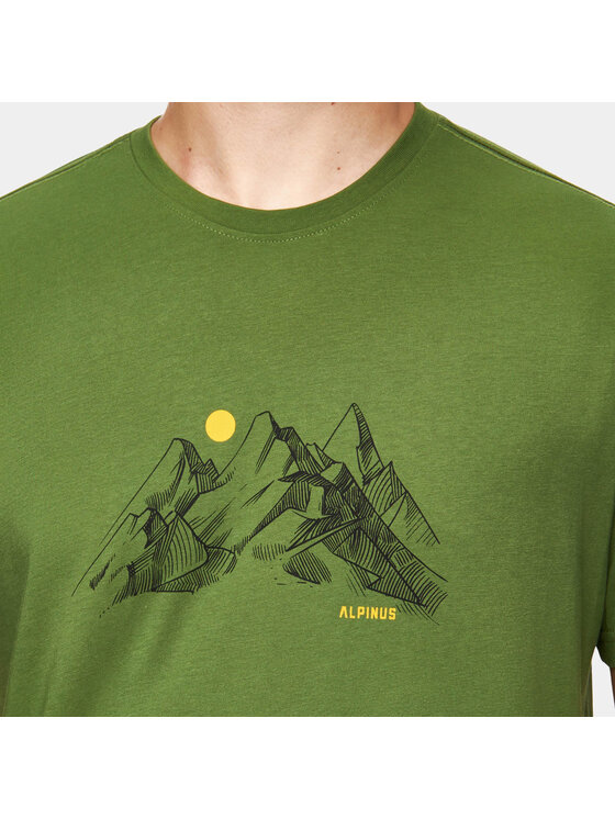 Alpinus Alpinus T-Shirt Patkhor Zielony Regular Fit
