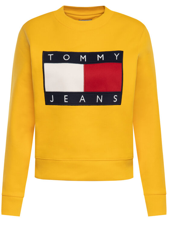 Tommy Jeans Tommy Jeans Džemperis Tjw Flag Crew DW0DW07414 Geltona Regular Fit