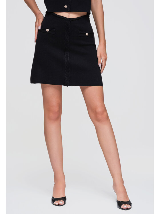Ombre Ombre Spódnica mini OW-GL-E0020 Czarny Slim Fit