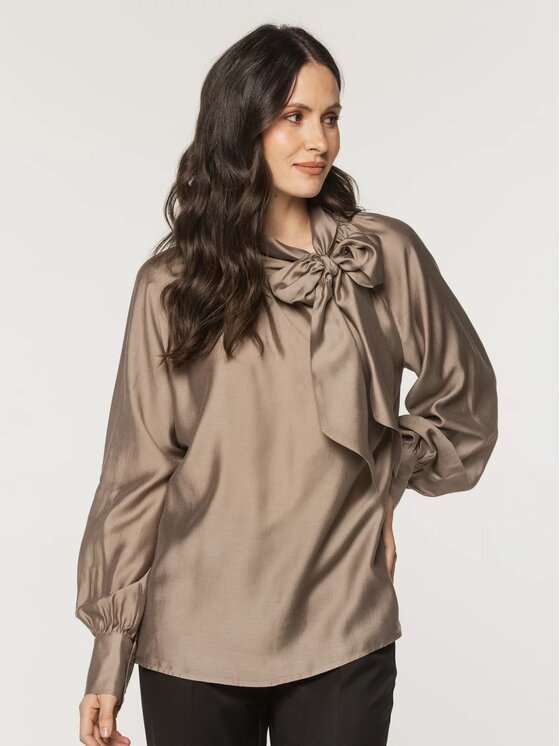 Willsoor Willsoor Bluzka 61514 Brązowy Oversize