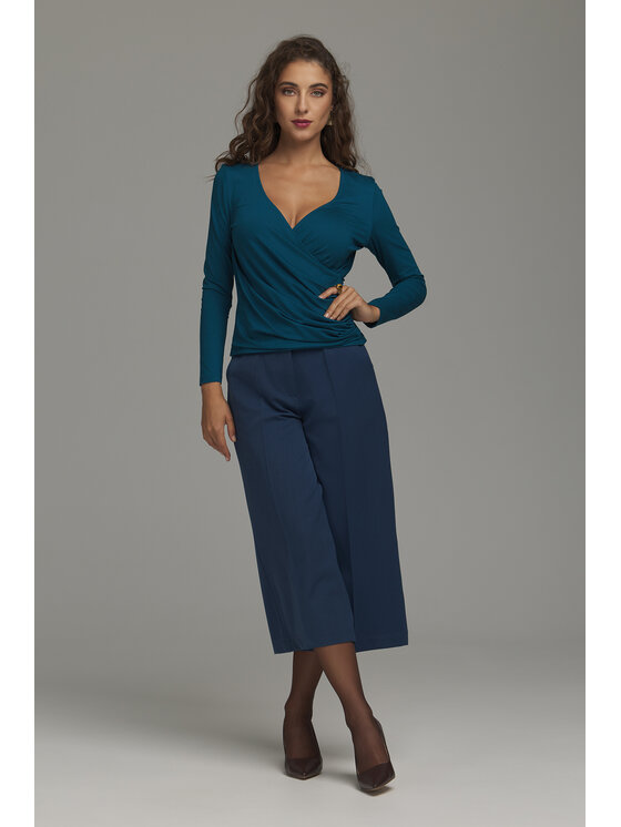 NIFE NIFE Culottes nohavice SD144 Modrá Wide Leg