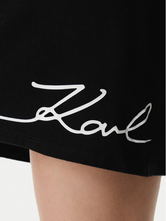 KARL LAGERFELD KARL LAGERFELD Cămașă de noapte B1W45009 Negru Regular Fit