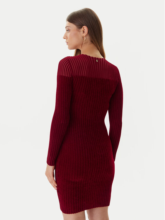 Guess Guess Плетена рокля W5BK63 Z0890 Червен Slim Fit