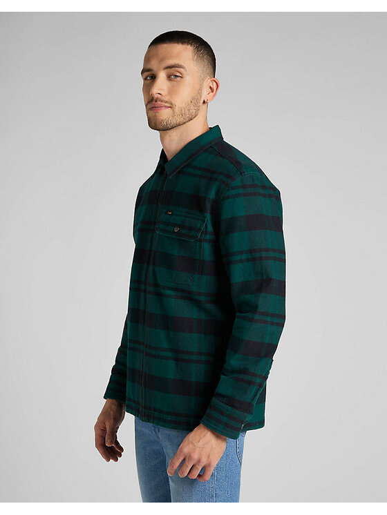 Lee Lee Koszula ZIPPED OVERSHIRT Czarny Loose Fit