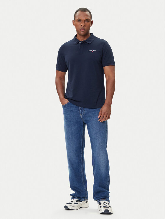 Tommy Jeans Tommy Jeans Polokošeľa Linear DM0DM20914 Tmavomodrá Regular Fit