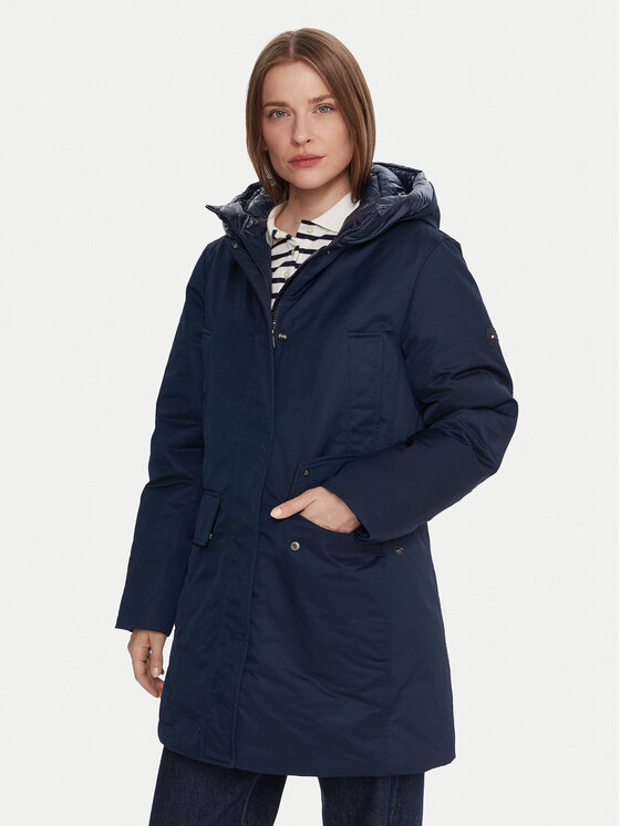Tommy Hilfiger Tommy Hilfiger Striukė WW0WW46533 Tamsiai mėlyna Relaxed Fit