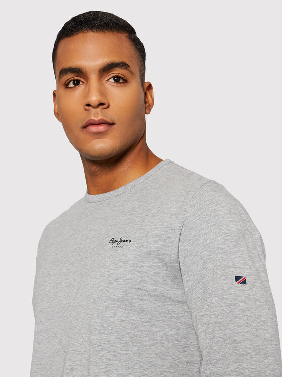 Pepe Jeans Pepe Jeans S dlhými rukávmi Original Basic 2 Long N PM508211 Sivá Slim Fit