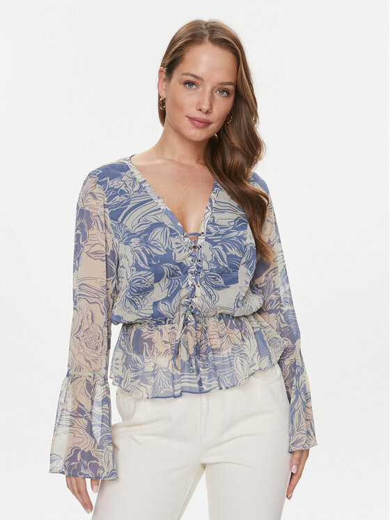Női Blúz Guess, Méret: XS, Kék, Ls Demi W4RH24 WDWT2