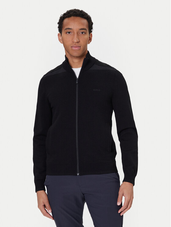 BOSS BOSS Strickjacke League FZ 50547505 Schwarz Regular Fit
