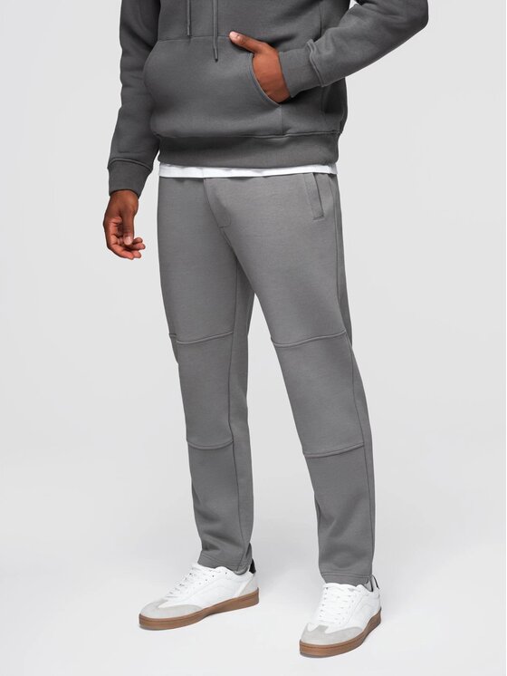 Ombre Ombre Spodnie dresowe OM-PASK-0281 Szary Regular Fit