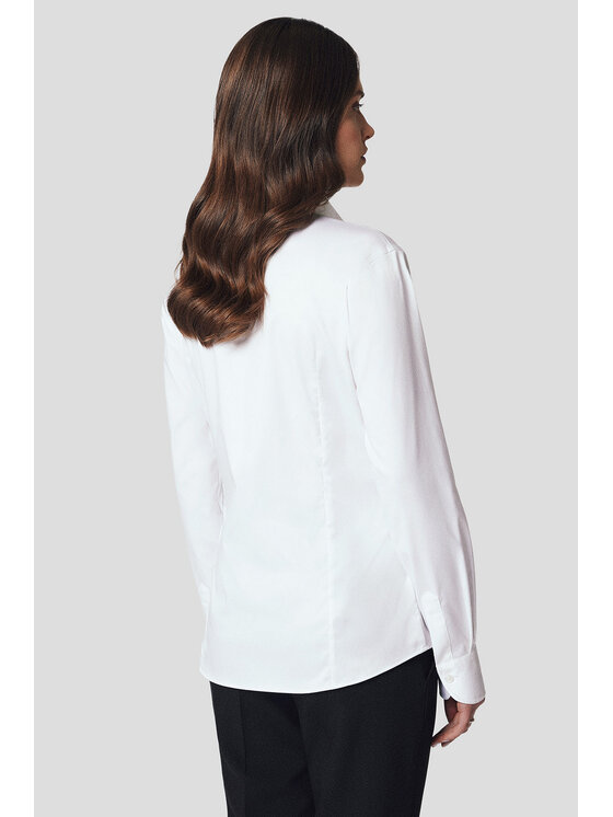 Lancerto Lancerto Koszula Koszula Damska Biała z Bawełną Celebrian Slim KO073224000070 Biały Slim Fit