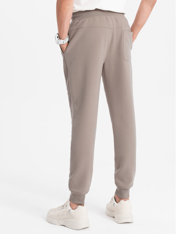 Ombre Ombre Spodnie dresowe OM-PASK-0129 Szary Regular Fit