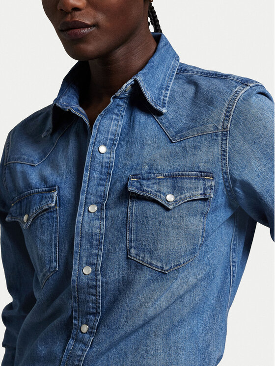 Polo Ralph Lauren Polo Ralph Lauren Koszula jeansowa 211969402001 Granatowy Slim Fit