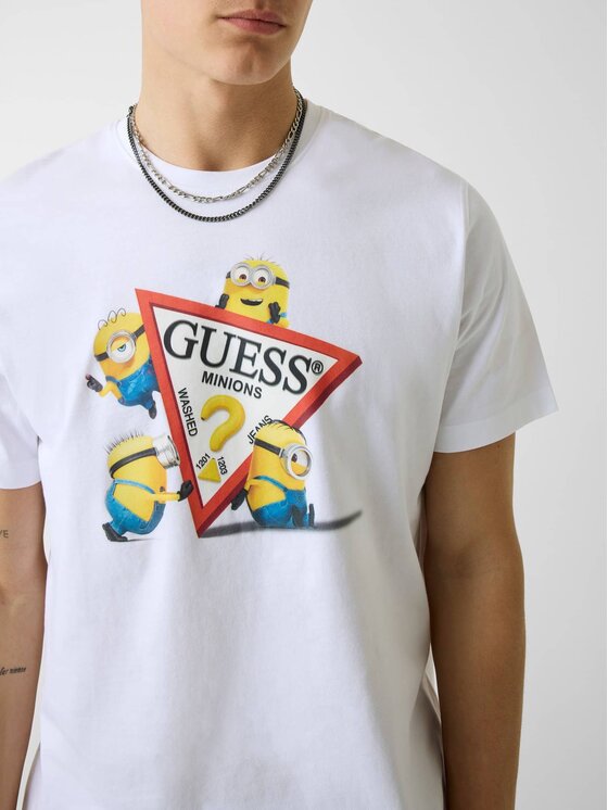 Guess Jeans Guess Jeans T-Shirt 183589 Bílá Classic Fit
