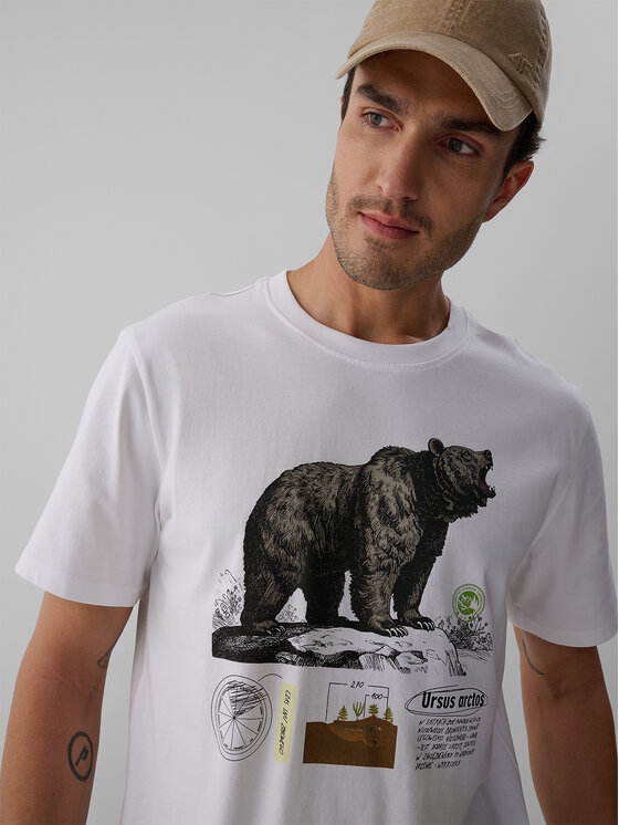 4F 4F T-Shirt OVERLAND Λευκό Regular Fit