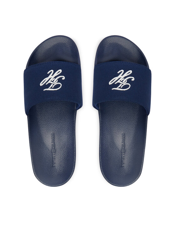 Tommy Hilfiger Tommy Hilfiger Klapki Th Script Pool Slide FW0FW09286 Niebieski