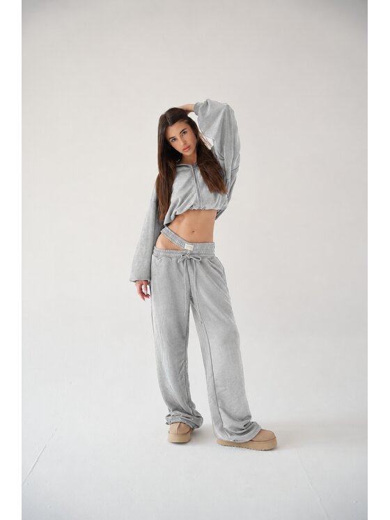 MissDenim MissDenim Tepláková souprava Double Belt Flippy Tracksuit Set Šedá Oversize