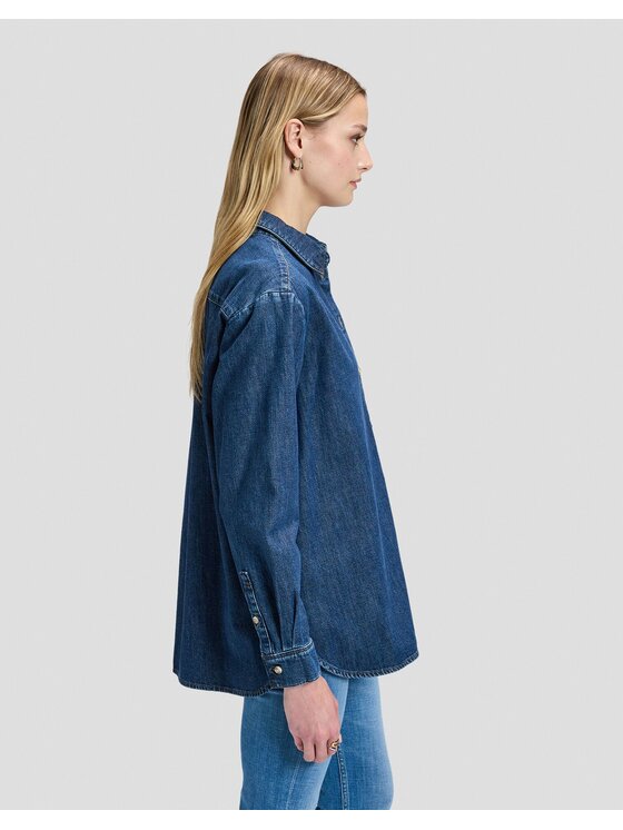 Lee Lee Koszula BOYFRIENDS SHIRT Niebieski Relaxed Fit