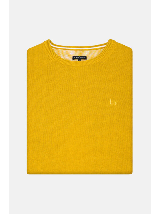 Lancerto Lancerto Sweter Jason SW073222000076 Żółty Regular Fit